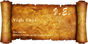 Vigh Emil névjegykártya