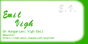 emil vigh business card